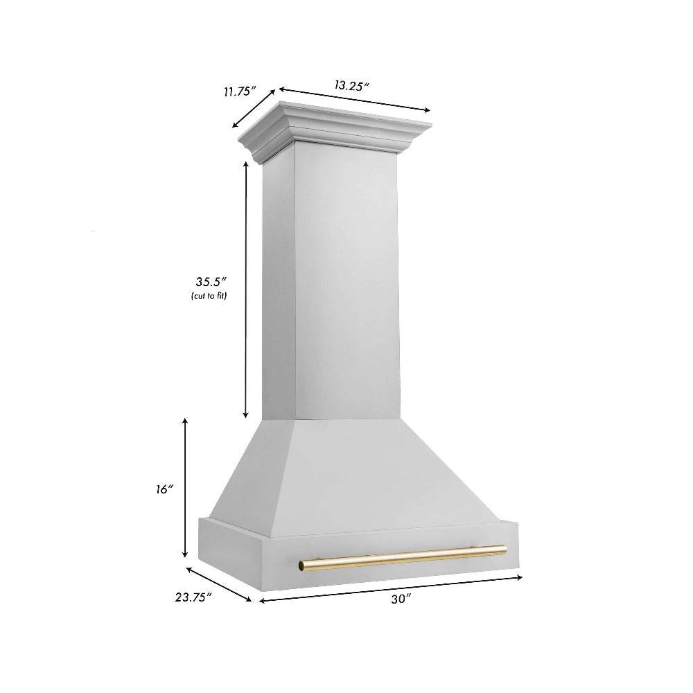 ZLINE Autograph Edition 30 in. Stainless Steel Range Hood with Stainless Steel Shell and Handle (8654STZ-30) - KB&A The Home Improvement Store