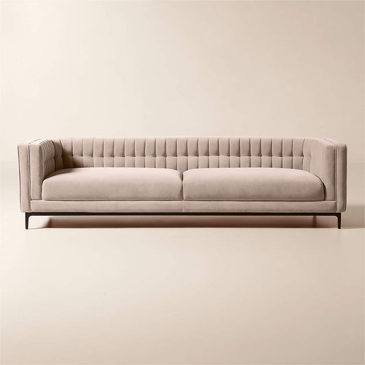 Ambroise 80" Light Taupe Velvet Sofa - KB&A The Home Improvement Store