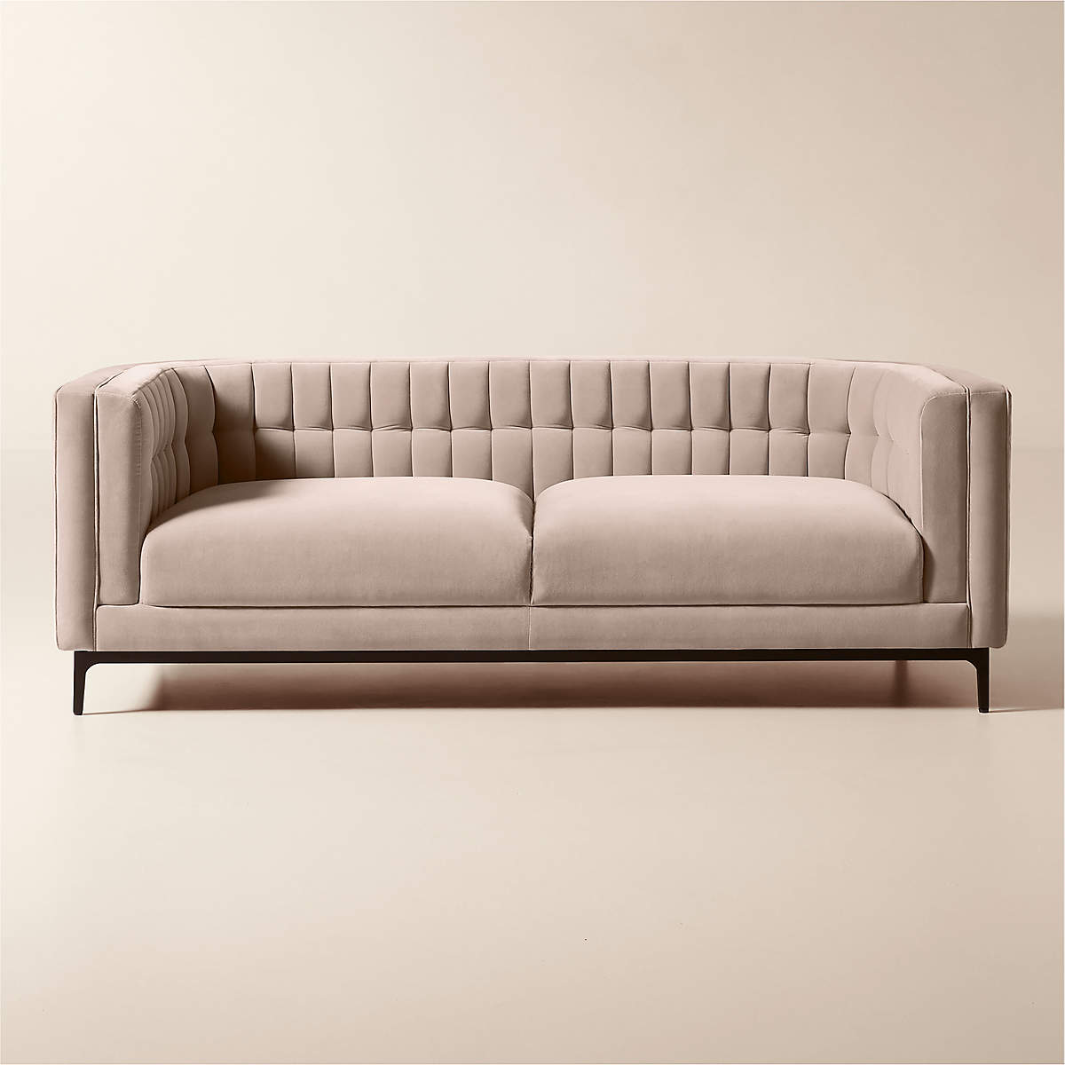 Ambroise 80" Light Taupe Velvet Sofa - KB&A The Home Improvement Store
