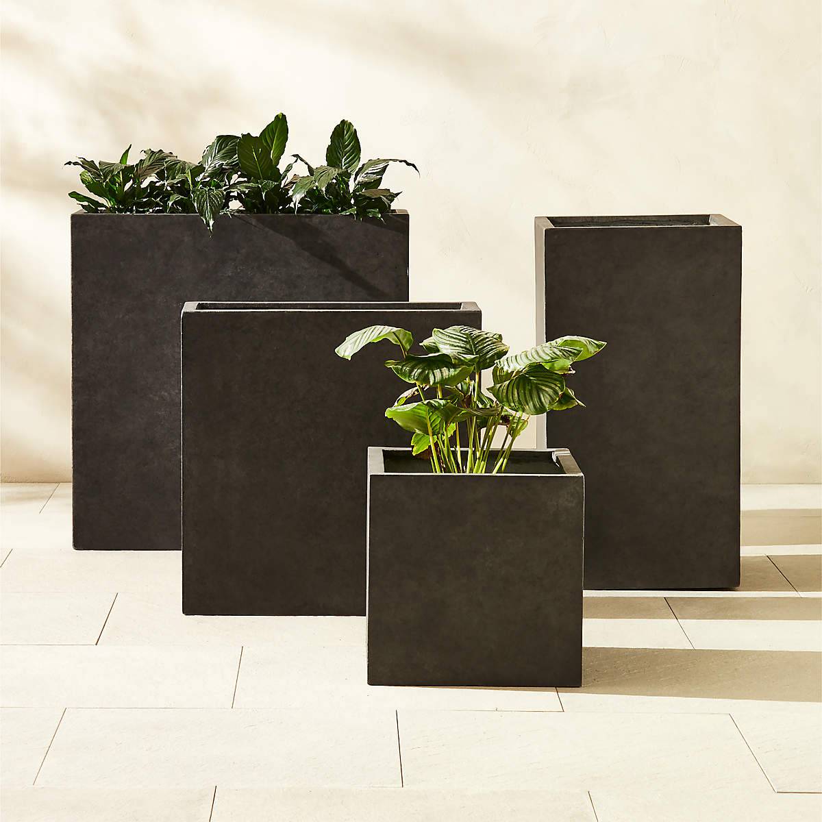 Ash Square Dark Grey Cement Indoor/Outdoor Planter Small - KB&A The Home Improvement Store