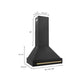 ZLINE 30 in. Autograph Edition Black Stainless Steel Range Hood with Accent Handle (BS655Z-30-CB) - KB&A The Home Improvement Store