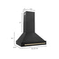 ZLINE 36" Autograph Edition Kitchen Package with Black Stainless Steel Dual Fuel Range and Range Hood with Polished Gold Accents (2AKP-RABRH36-G) - KB&A The Home Improvement Store
