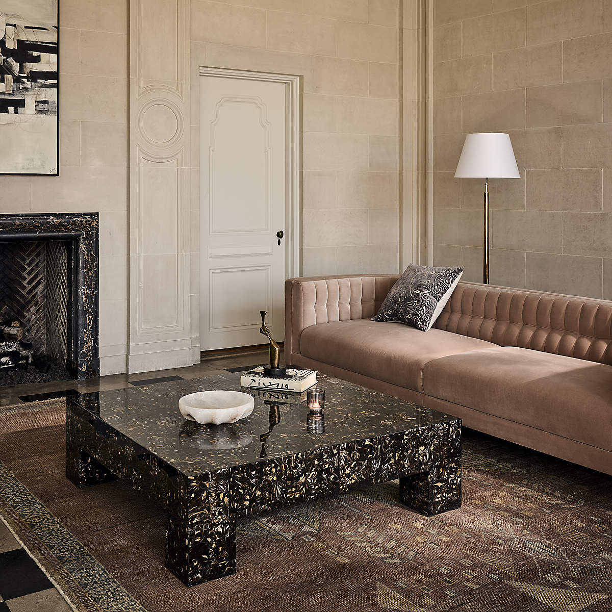 Ambroise 80" Light Taupe Velvet Sofa - KB&A The Home Improvement Store