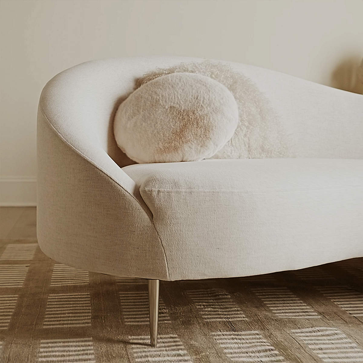 Curvo 75" Camel Velvet Apartment Sofa by goop 75" Sofa - KB&A The Home Improvement Store