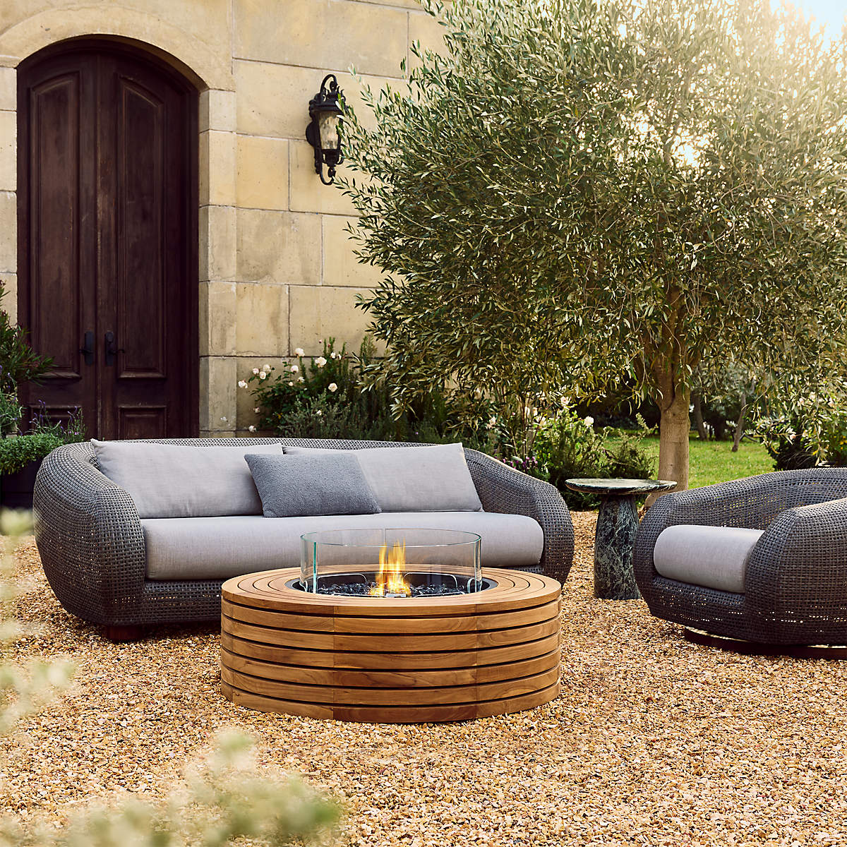 Laszlo All-Weather Rattan Outdoor Sofa with Light Grey Sunbrella® Cushions - KB&A The Home Improvement Store