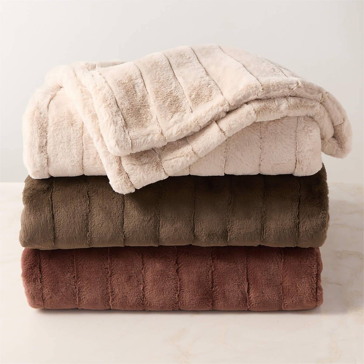 Channel Chestnut Brown Faux Fur Throw Blanket - KB&A The Home Improvement Store