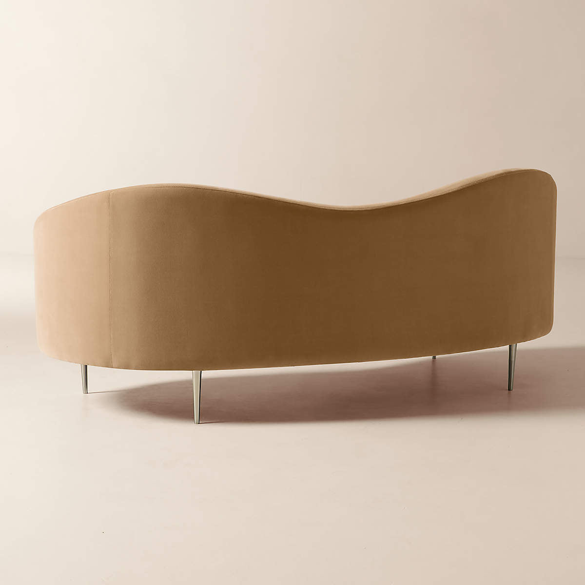 Curvo 75" Camel Velvet Apartment Sofa by goop 75" Sofa - KB&A The Home Improvement Store
