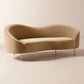 Curvo 75" Camel Velvet Apartment Sofa by goop 75" Sofa - KB&A The Home Improvement Store