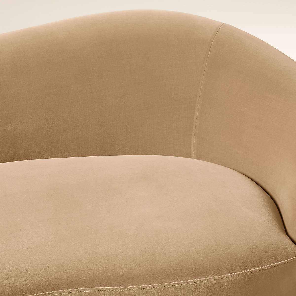 Curvo 75" Camel Velvet Apartment Sofa by goop 75" Sofa - KB&A The Home Improvement Store