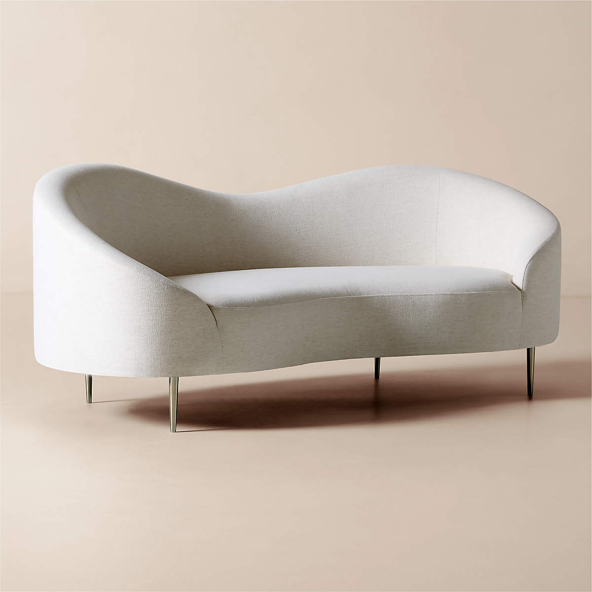 Curvo 75" Camel Velvet Apartment Sofa by goop 75" Sofa - KB&A The Home Improvement Store