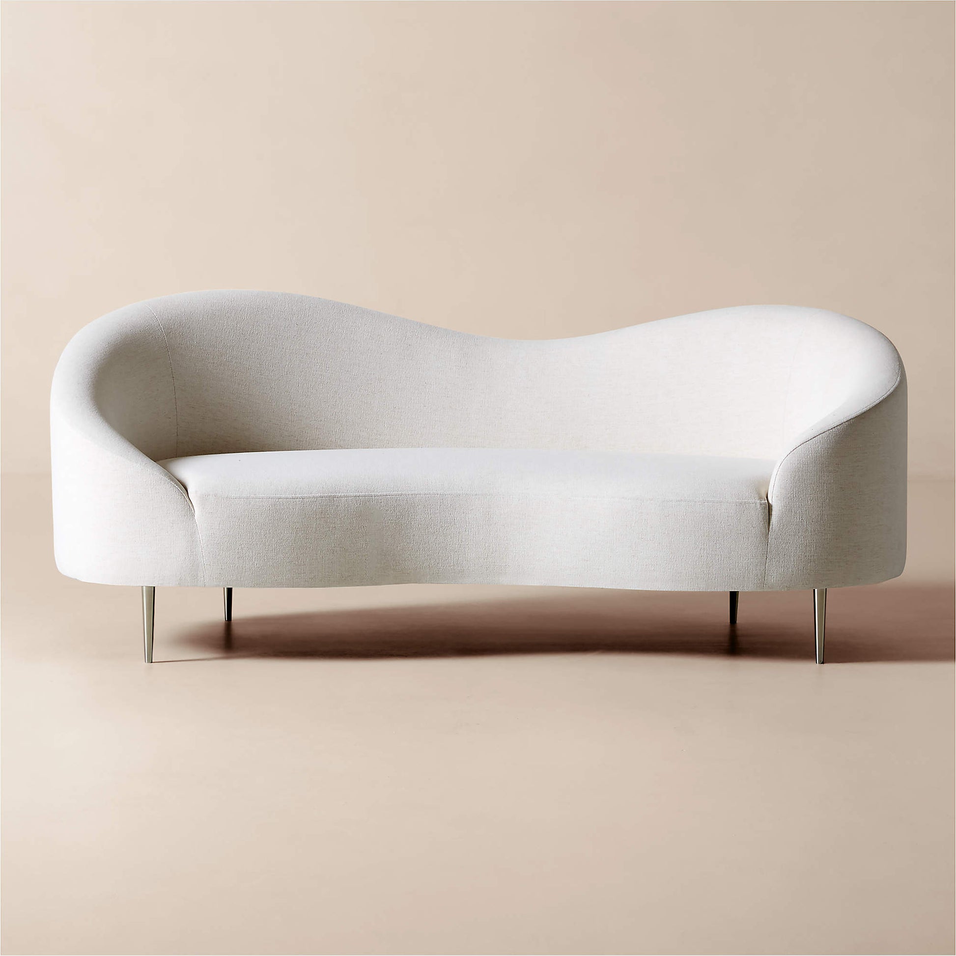 Curvo 75" Camel Velvet Apartment Sofa by goop 75" Sofa - KB&A The Home Improvement Store