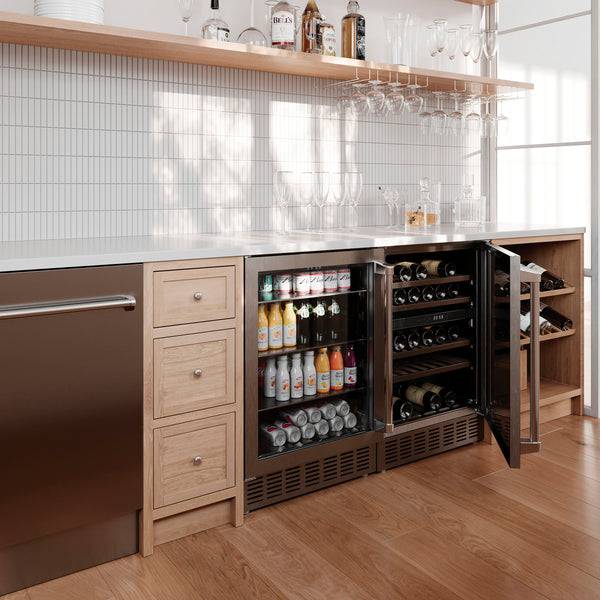 ZLINE 24" Monument Dual Zone 44-Bottle Wine Cooler in Stainless Steel (RWV-UD-24) - KB&A The Home Improvement Store