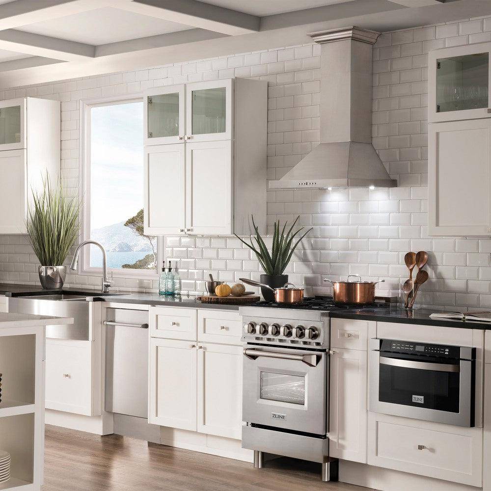 ZLINE 24 in. 2.8 cu. ft. Legacy Dual Fuel Range with 4 Burner Gas Cooktop and Electric Convection Oven in Stainless Steel (RA24) - KB&A The Home Improvement Store