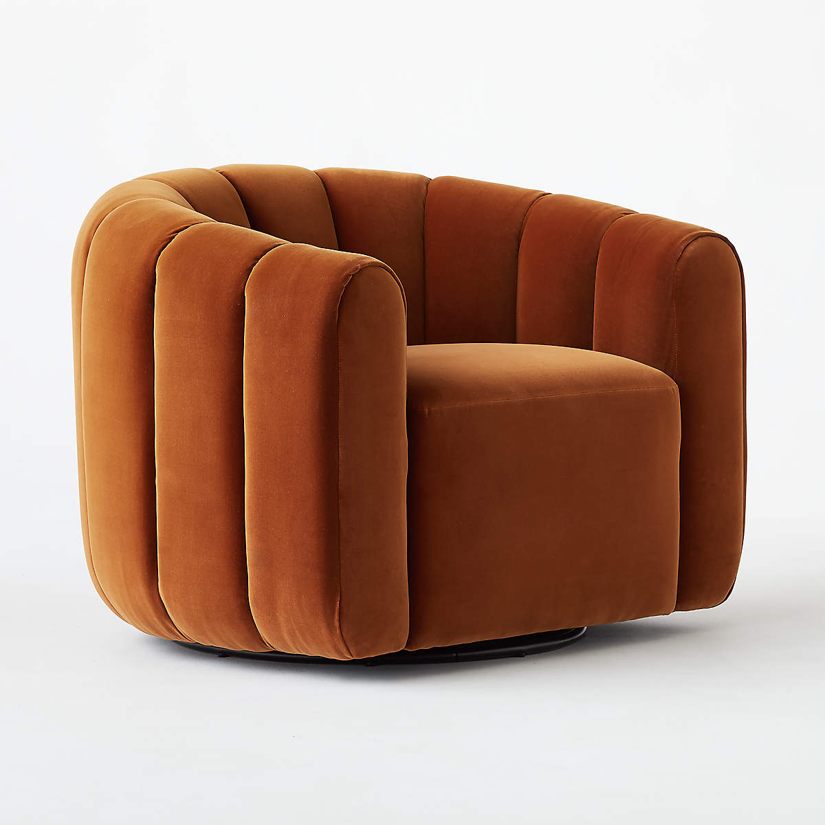Fitz Channeled Russet Velvet Swivel Chair Set of 2 - KB&A The Home Improvement Store