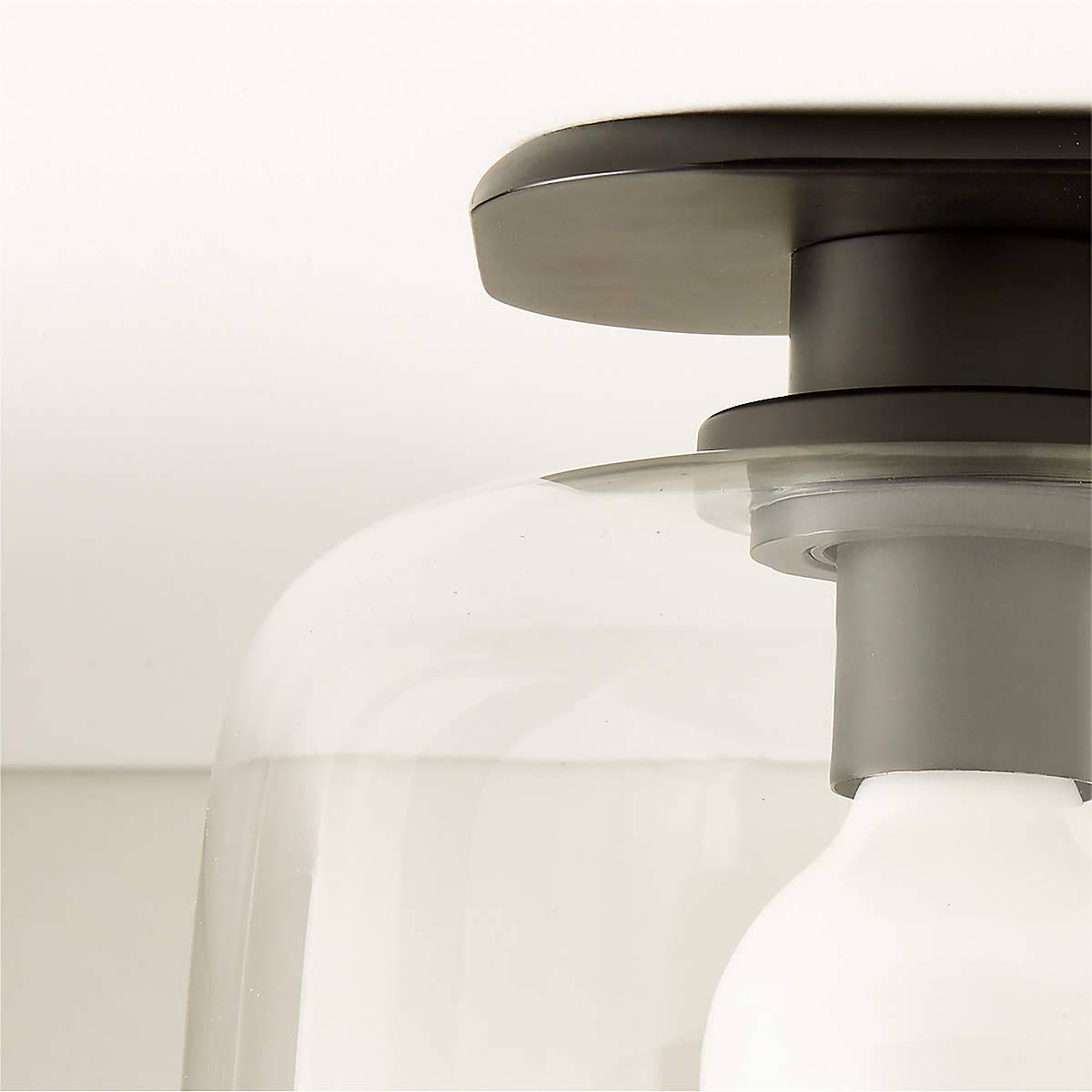 Halen Blackened Brass Flush Mount Light with Clear Glass Shade - KB&A The Home Improvement Store