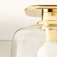 Halen Blackened Brass Flush Mount Light with Clear Glass Shade - KB&A The Home Improvement Store