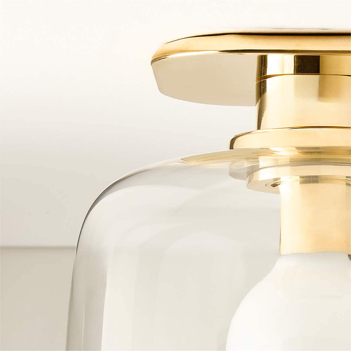 Halen Blackened Brass Flush Mount Light with Clear Glass Shade - KB&A The Home Improvement Store