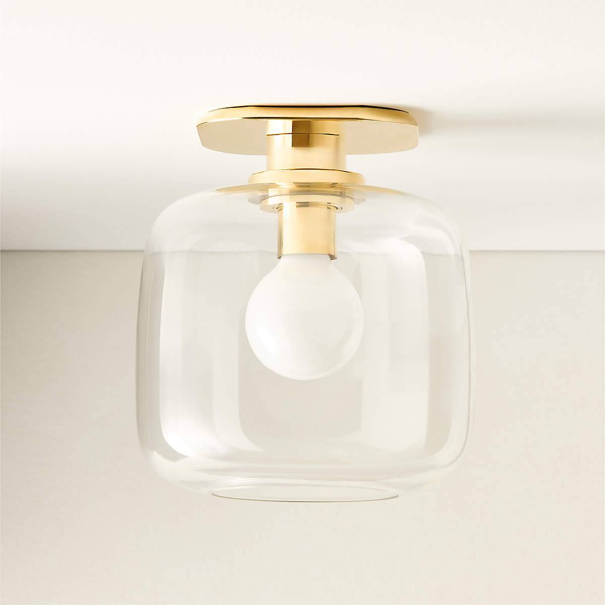 Halen Blackened Brass Flush Mount Light with Clear Glass Shade - KB&A The Home Improvement Store