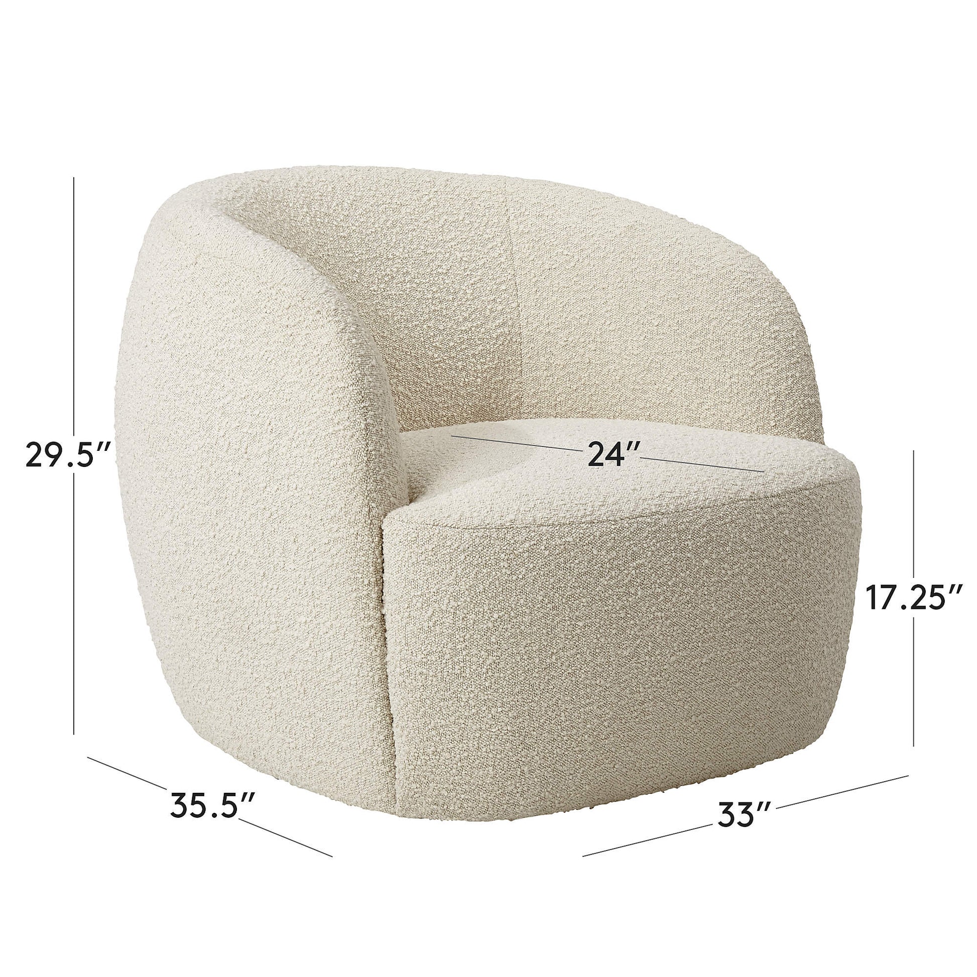 GWYNETH IVORY BOUCLE SWIVEL CHAIR SET OF 2 BY GOOP - KB&A The Home Improvement Store
