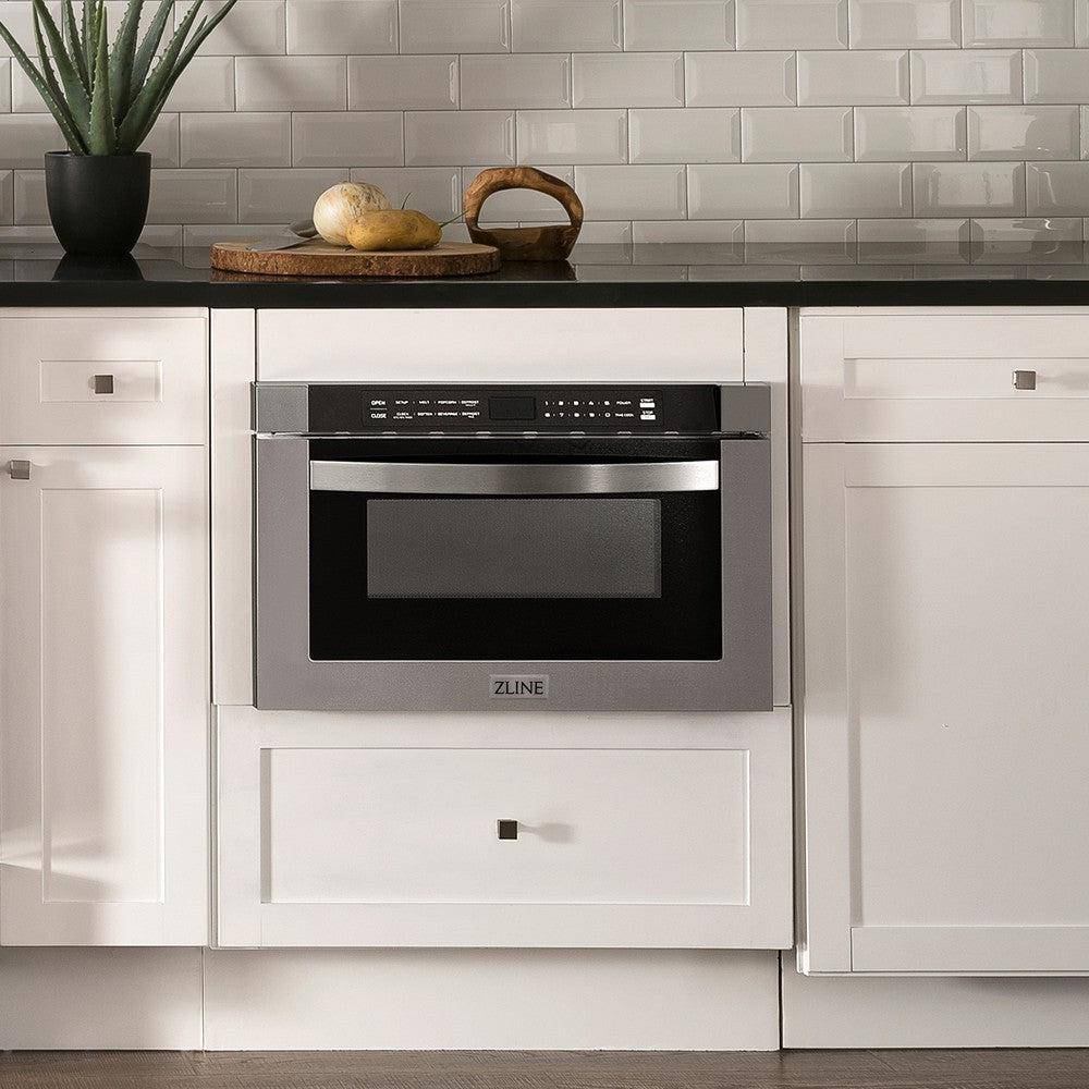 ZLINE 24 in. 1.2 cu. ft. Stainless Steel Built-in Microwave Drawer (MWD-1) - KB&A The Home Improvement Store