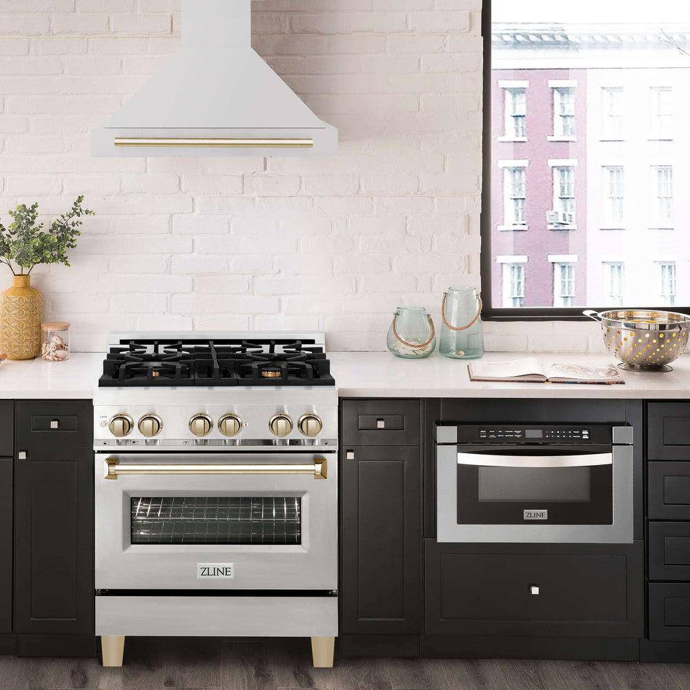 ZLINE Autograph Edition 30 in. Stainless Steel Range Hood with Stainless Steel Shell and Handle (8654STZ-30) - KB&A The Home Improvement Store
