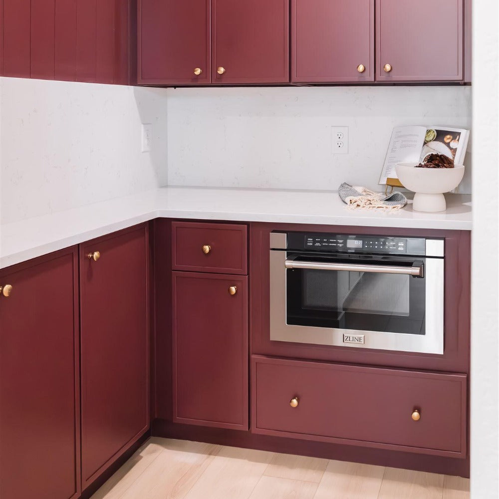 ZLINE 24 in. 1.2 cu. ft. Built-in Microwave Drawer with a Traditional Handle in Stainless Steel (MWD-1-H) - KB&A The Home Improvement Store
