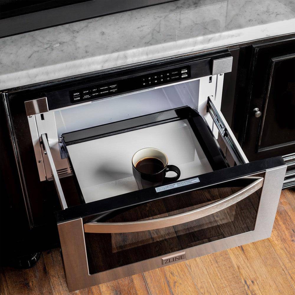 ZLINE 24 in. 1.2 cu. ft. Stainless Steel Built-in Microwave Drawer (MWD-1) - KB&A The Home Improvement Store