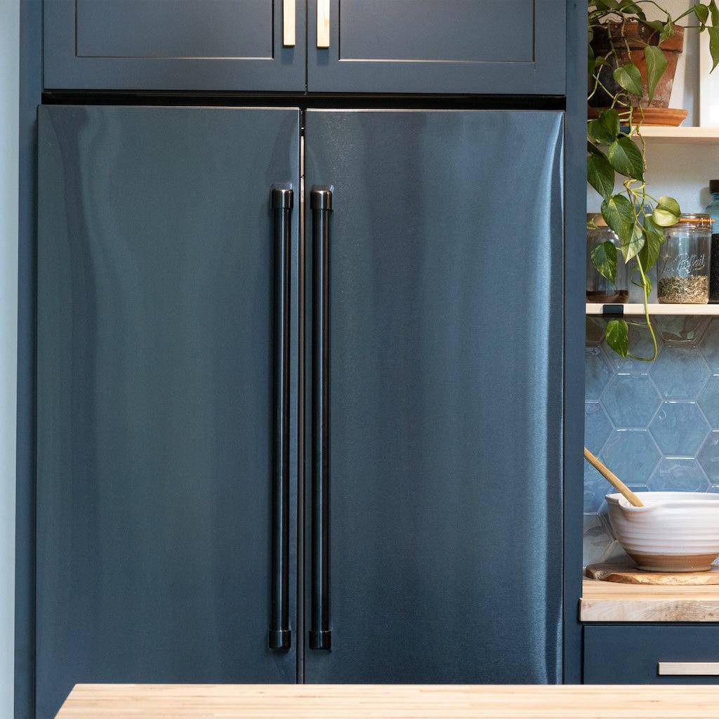 ZLINE 36 in. 22.5 cu. ft 4-Door French Door Refrigerator with Ice Maker in Fingerprint Resistant Black Stainless Steel (RFM-36-BS) - KB&A The Home Improvement Store