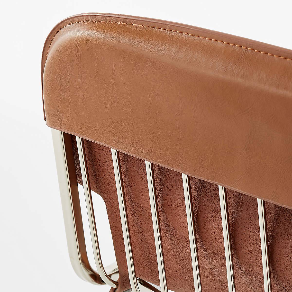 Rake Brown Leather Counter Stool by Kravitz Design - KB&A The Home Improvement Store