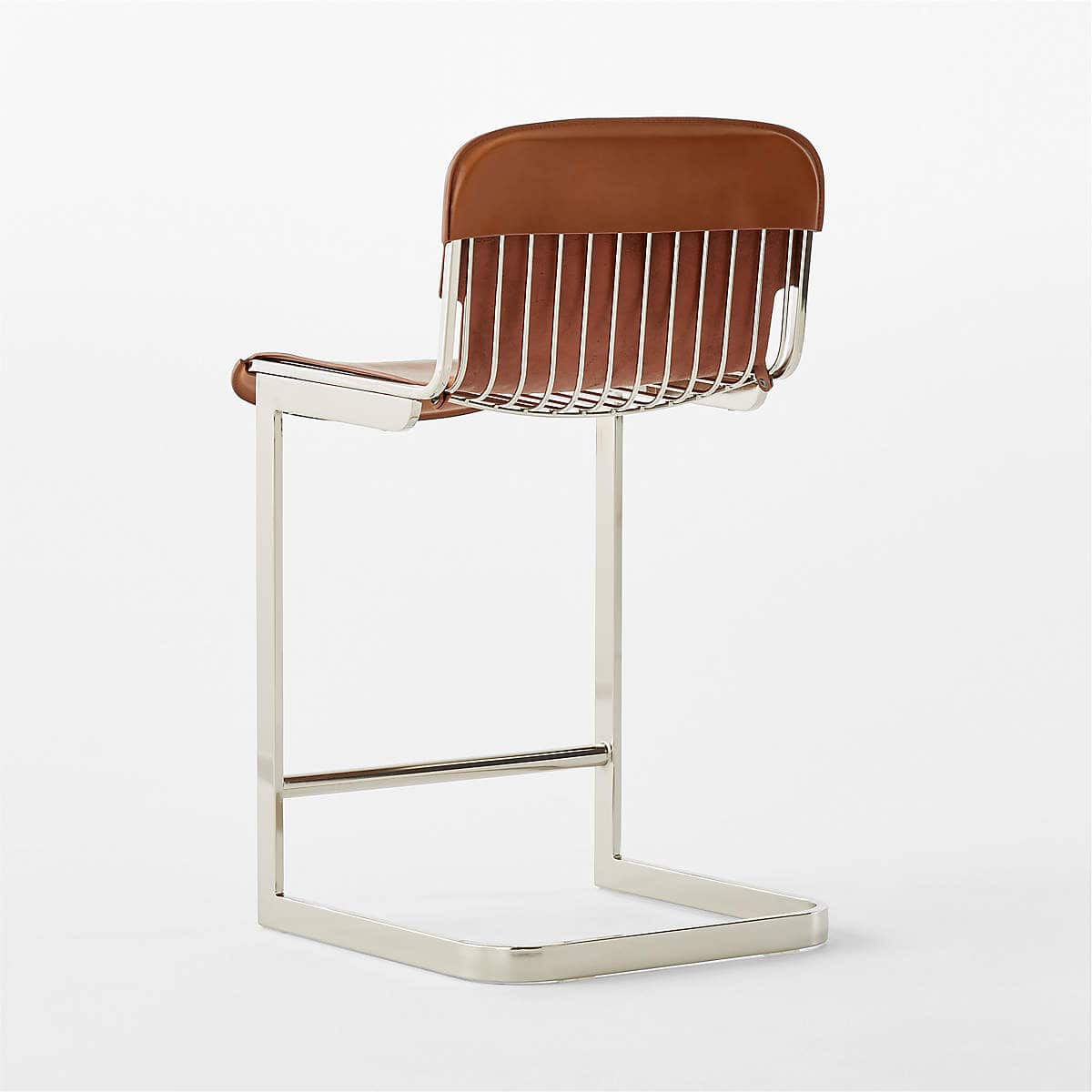 Rake Brown Leather Counter Stool by Kravitz Design - KB&A The Home Improvement Store