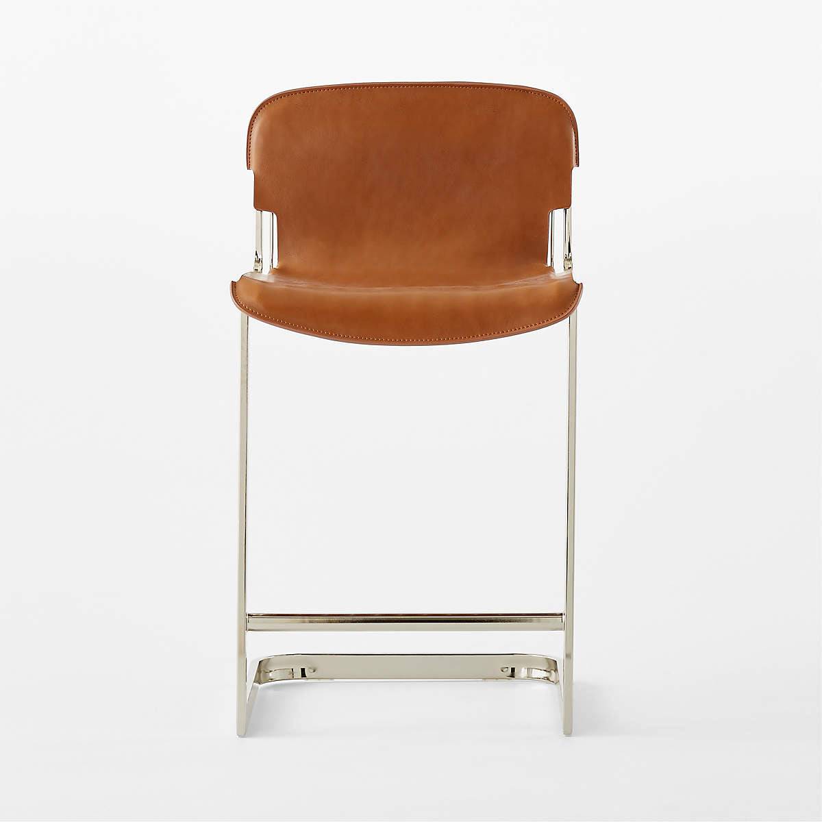 Rake Brown Leather Counter Stool by Kravitz Design - KB&A The Home Improvement Store