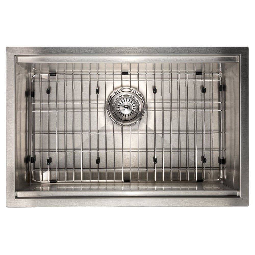 ZLINE 27 in. Garmisch Undermount Single Bowl Kitchen Sink with Bottom Grid and Accessories (SLS-27S) - KB&A The Home Improvement Store