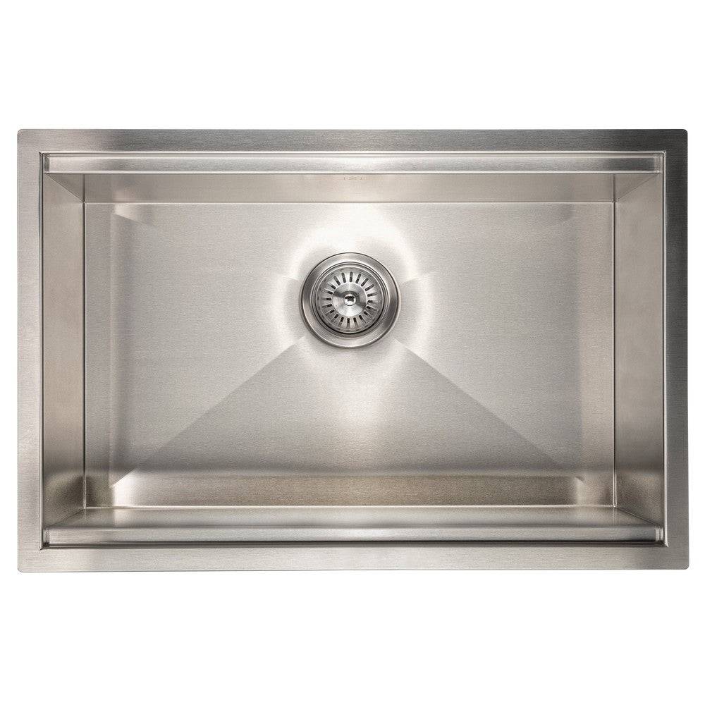 ZLINE 27 in. Garmisch Undermount Single Bowl Kitchen Sink with Bottom Grid and Accessories (SLS-27S) - KB&A The Home Improvement Store