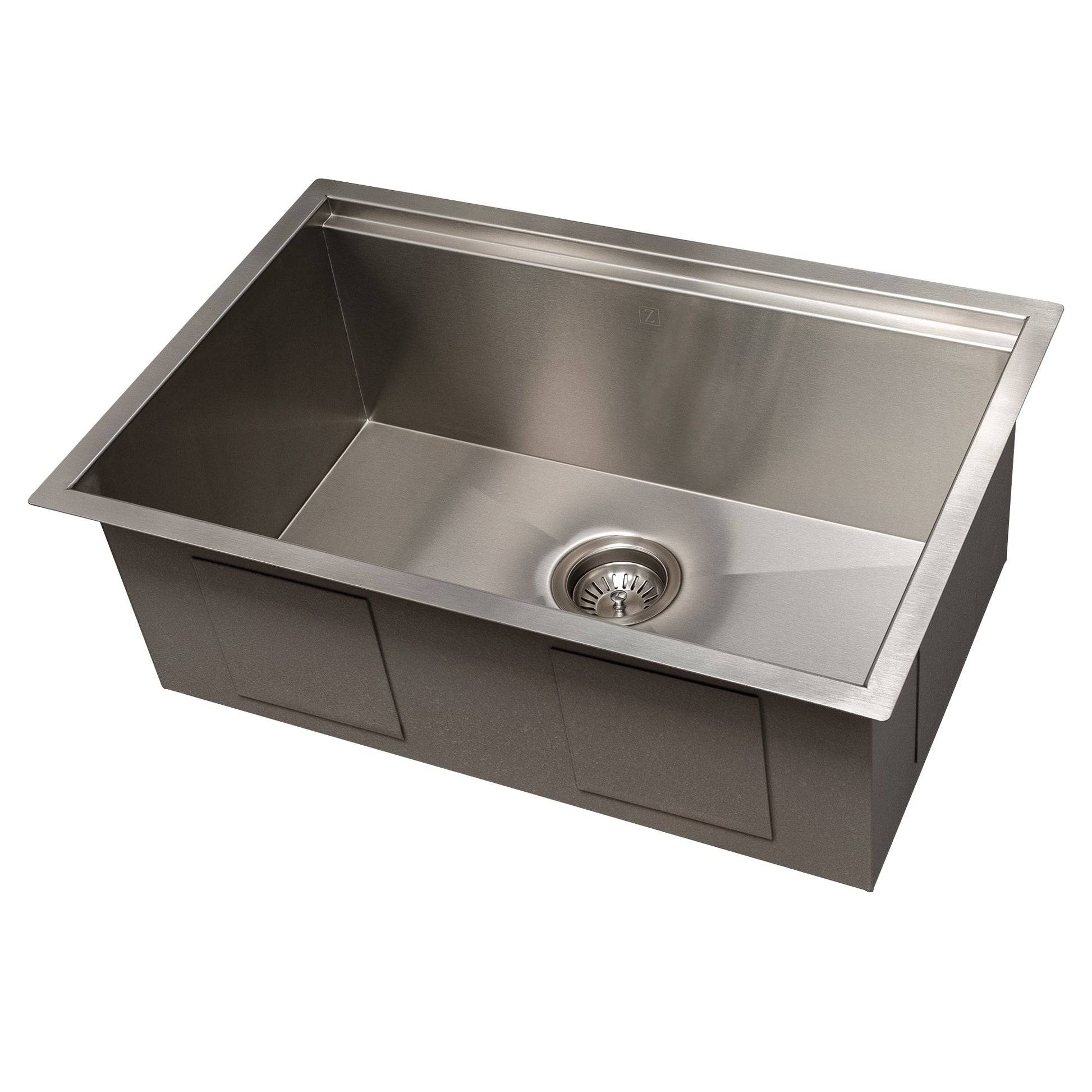 ZLINE 27 in. Garmisch Undermount Single Bowl Kitchen Sink with Bottom Grid and Accessories (SLS-27S) - KB&A The Home Improvement Store