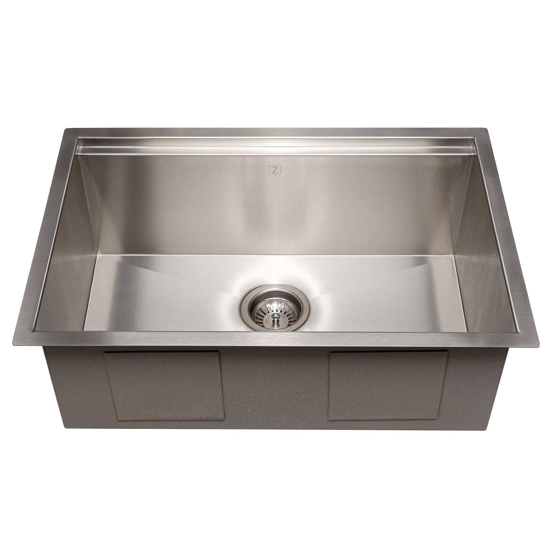 ZLINE 27 in. Garmisch Undermount Single Bowl Kitchen Sink with Bottom Grid and Accessories (SLS-27S) - KB&A The Home Improvement Store