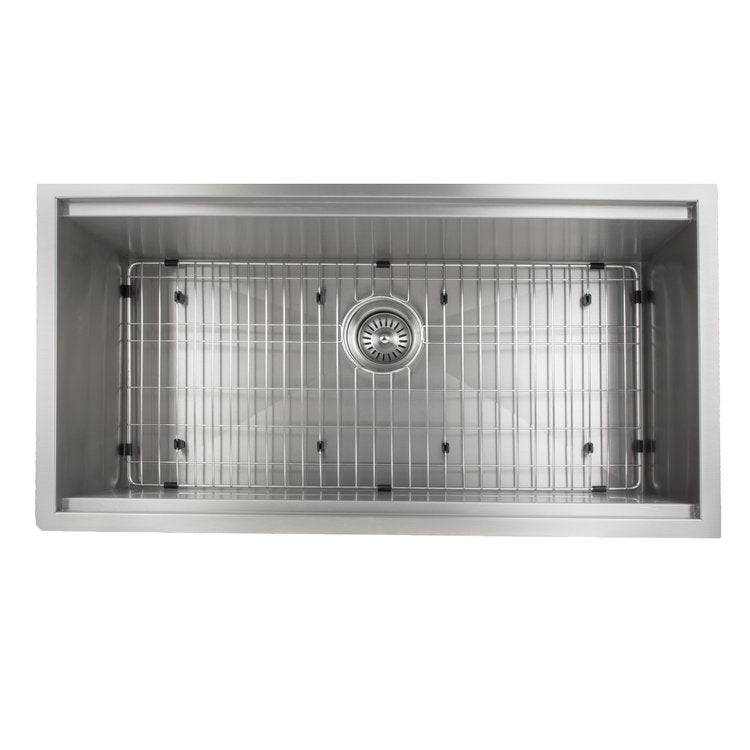 ZLINE 33 in. Garmisch Undermount Single Bowl Kitchen Sink with Bottom Grid and Accessories (SLS-33S) - KB&A The Home Improvement Store