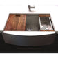 ZLINE 33 in. Moritz Farmhouse Apron Mount Single Bowl Kitchen Sink with Bottom Grid and Accessories (SLSAP-33S) - KB&A The Home Improvement Store