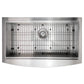 ZLINE 33 in. Moritz Farmhouse Apron Mount Single Bowl Kitchen Sink with Bottom Grid and Accessories (SLSAP-33S) - KB&A The Home Improvement Store