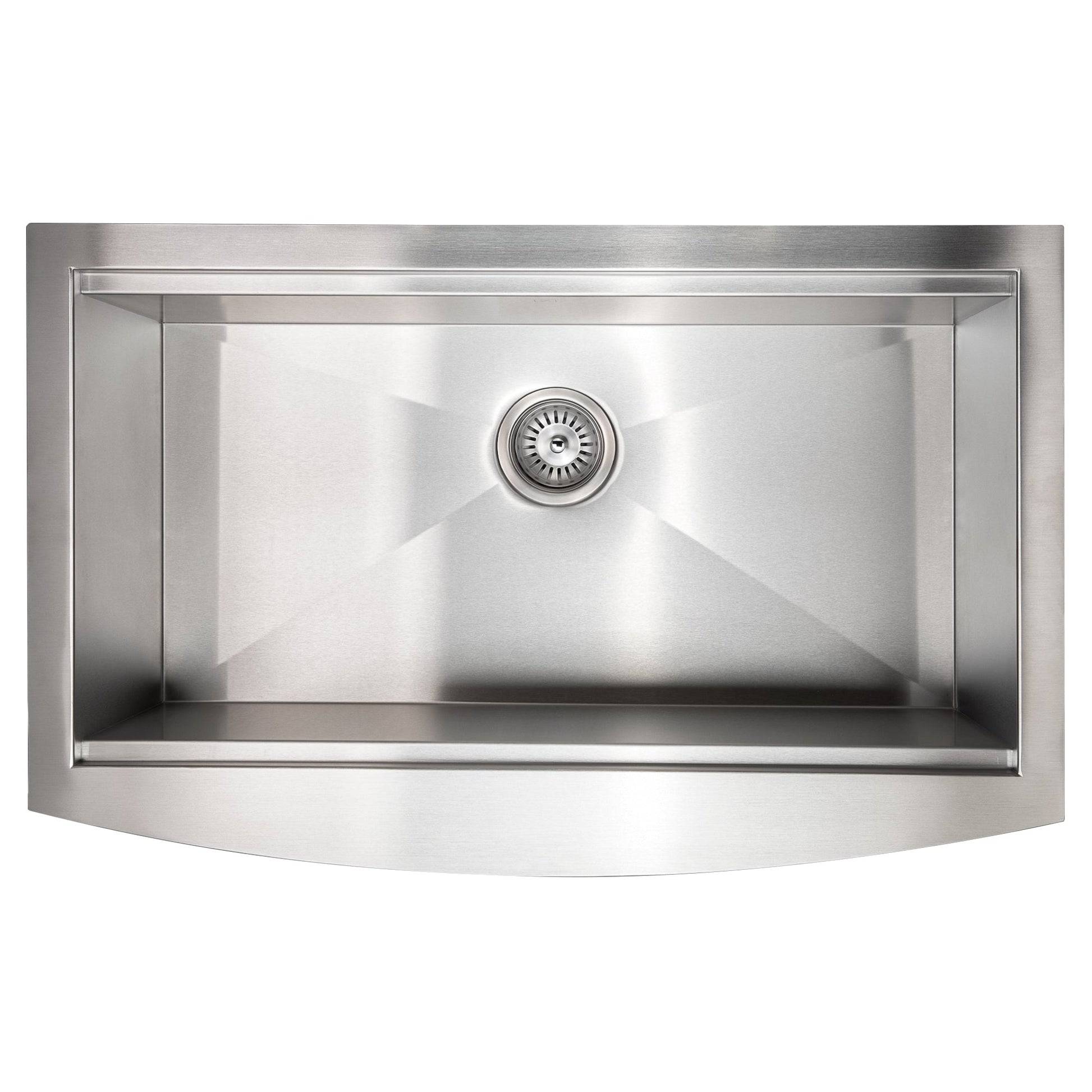 ZLINE 33 in. Moritz Farmhouse Apron Mount Single Bowl Kitchen Sink with Bottom Grid and Accessories (SLSAP-33S) - KB&A The Home Improvement Store