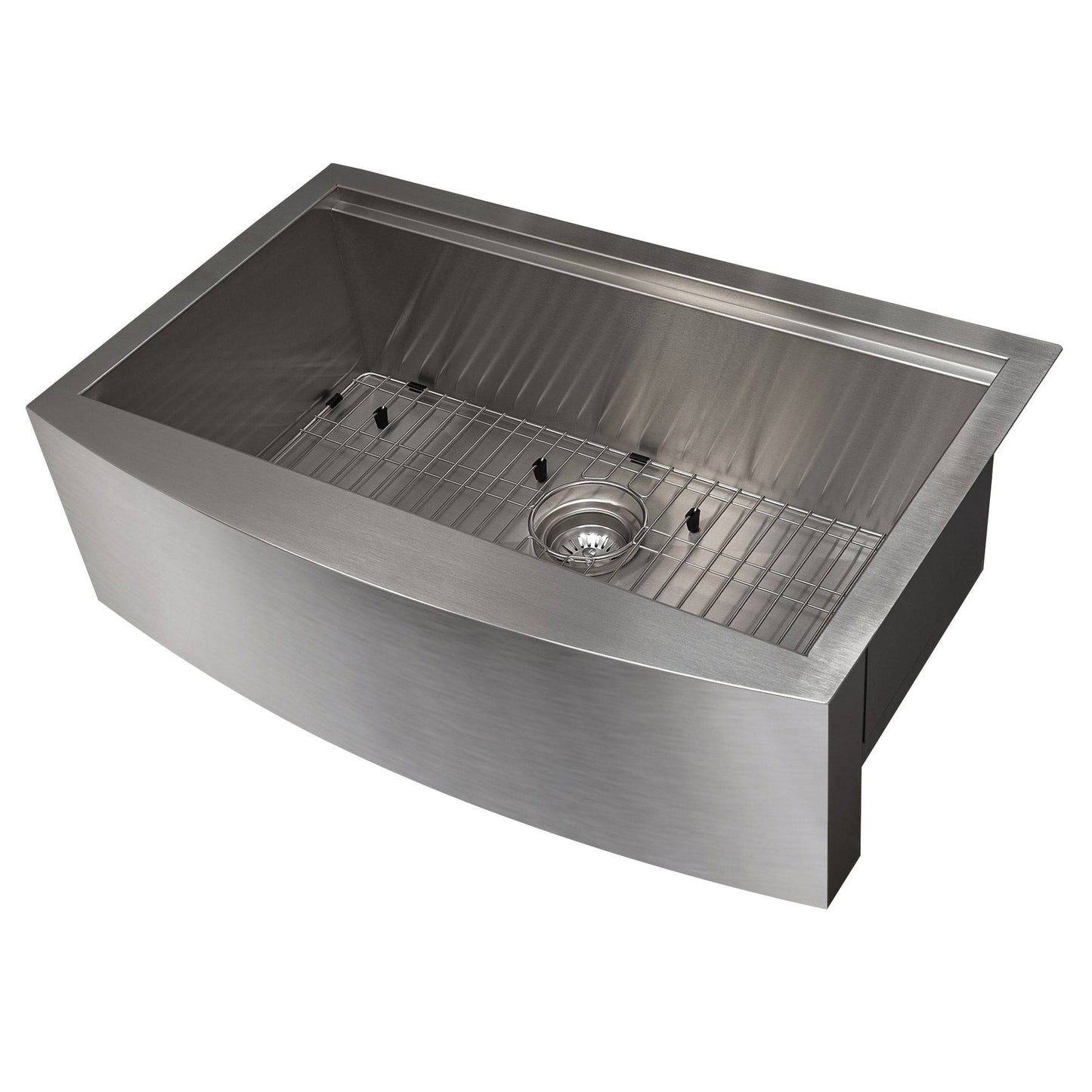 ZLINE 33 in. Moritz Farmhouse Apron Mount Single Bowl Kitchen Sink with Bottom Grid and Accessories (SLSAP-33S) - KB&A The Home Improvement Store