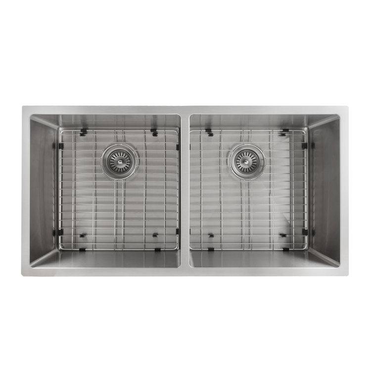 ZLINE 36 in. Anton Undermount Double Bowl Kitchen Sink with Bottom Grid (SR50D-36S) - KB&A The Home Improvement Store