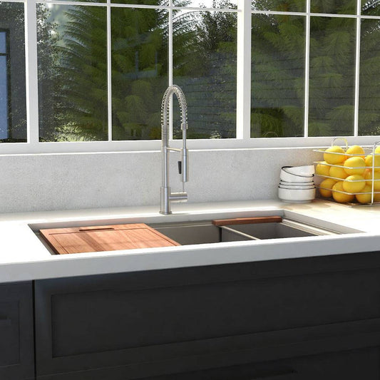 ZLINE 27 in. Garmisch Undermount Single Bowl Kitchen Sink with Bottom Grid and Accessories (SLS-27S) - KB&A The Home Improvement Store