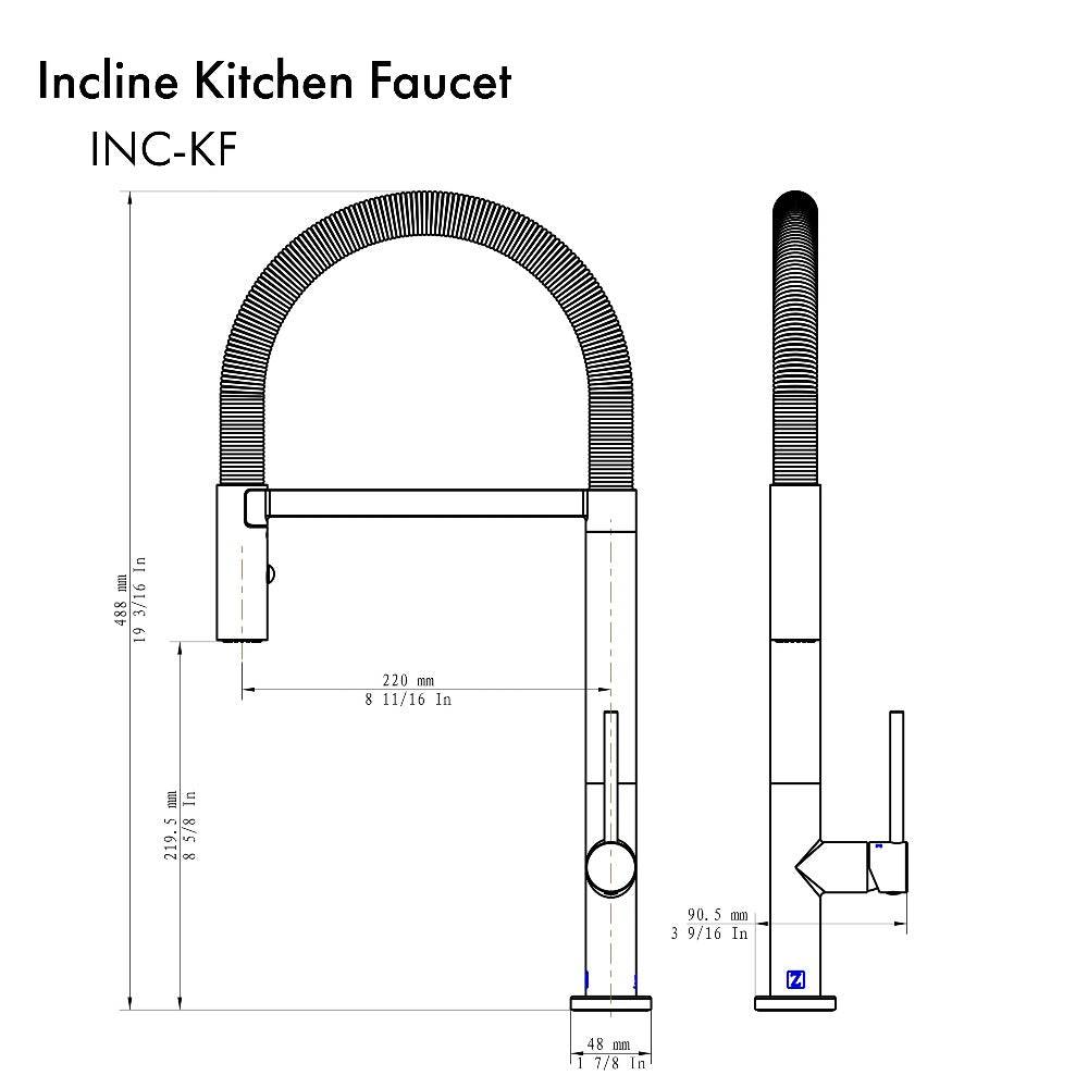 ZLINE Incline Kitchen Faucet with Color Options (INC-KF) - KB&A The Home Improvement Store