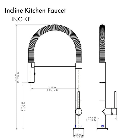 ZLINE Incline Kitchen Faucet with Color Options (INC-KF) - KB&A The Home Improvement Store
