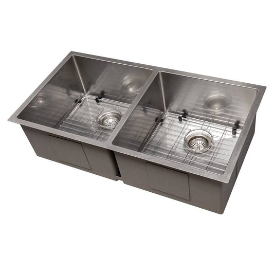 ZLINE 36 in. Anton Undermount Double Bowl Kitchen Sink with Bottom Grid (SR50D-36S) - KB&A The Home Improvement Store