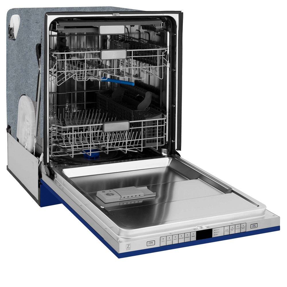 ZLINE 24" Monument Series 3rd Rack Top Touch Control Dishwasher with Stainless Steel Tub, 45dBa (DWMT-BG-24) - KB&A The Home Improvement Store