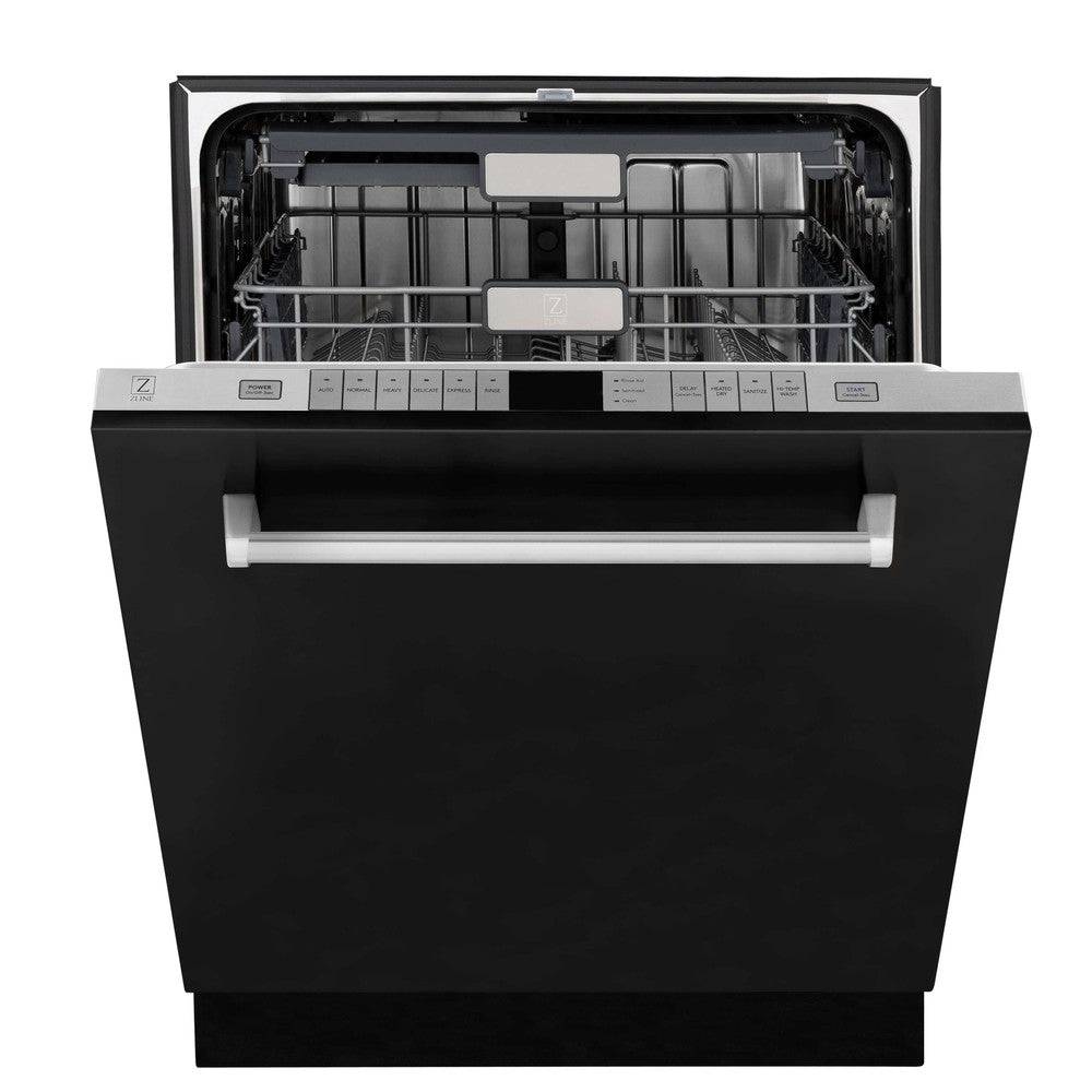 ZLINE 24" Monument Series 3rd Rack Top Touch Control Dishwasher with Stainless Steel Tub, 45dBa (DWMT-BLM-24) - KB&A The Home Improvement Store