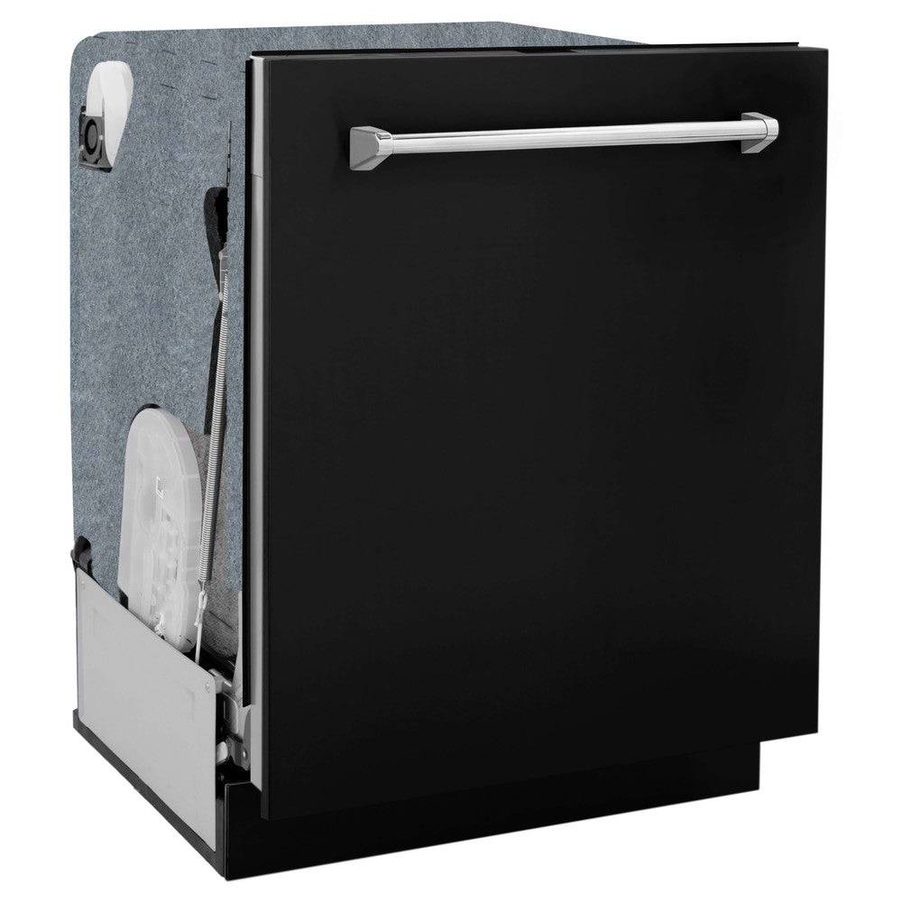 ZLINE 24" Monument Series 3rd Rack Top Touch Control Dishwasher with Stainless Steel Tub, 45dBa (DWMT-BLM-24) - KB&A The Home Improvement Store