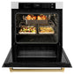 ZLINE 30 in. Autograph Edition Professional True Convection Single Wall Oven with Air Fry and Self Clean in DuraSnow® Stainless Steel with Polished Gold Handle (WASSZ-30-G) - KB&A The Home Improvement Store