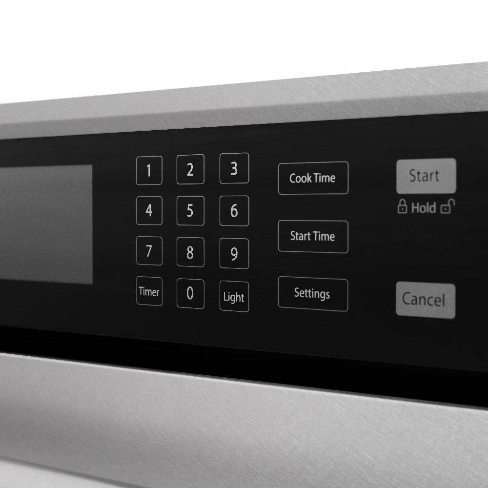 ZLINE 30 in. Autograph Edition Professional True Convection Single Wall Oven with Air Fry and Self Clean in DuraSnow® Stainless Steel with Polished Gold Handle (WASSZ-30-G) - KB&A The Home Improvement Store